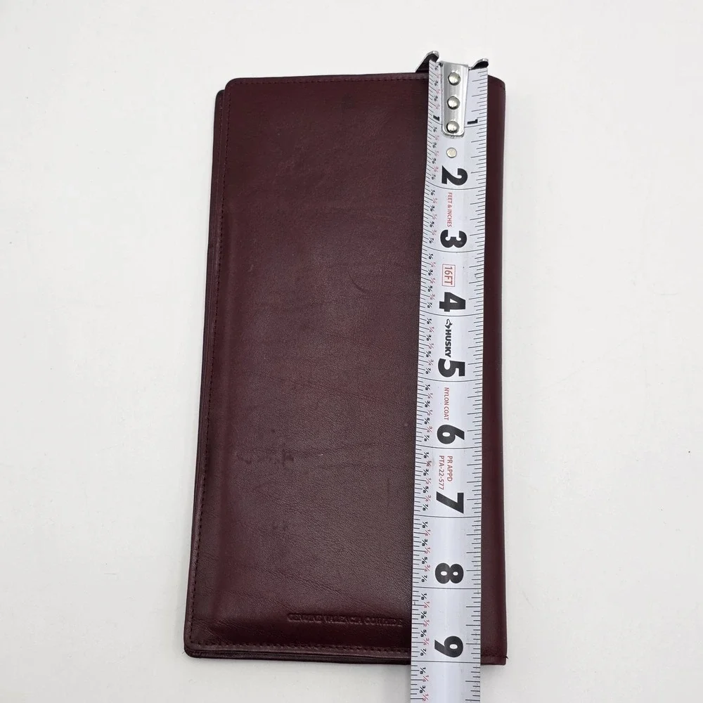 Vintage MANHATTAN LIMITED Leather Bifold Wallet Passport Travel Classic Burgundy